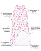 Pink Mermaid Bamboo Baby Sleep Sack, pink mermaid bamboo baby sleep sack 03 features infographic