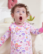 Pink Mermaid Bamboo Baby Sleep Sack, pink mermaid bamboo baby sleep sack 11 lifestyle standing closeup