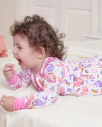 Pink Mermaid Bamboo Baby Sleep Sack, pink mermaid bamboo baby sleep sack 12 lifestyle lounging