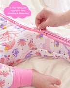 Pink Mermaid Bamboo Zippy, pink mermaid bamboo zippy 03 detail two way zipper