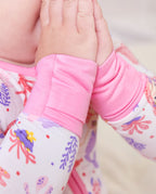 Pink Mermaid Bamboo Zippy, pink mermaid bamboo zippy 06 detail fold over cuffs