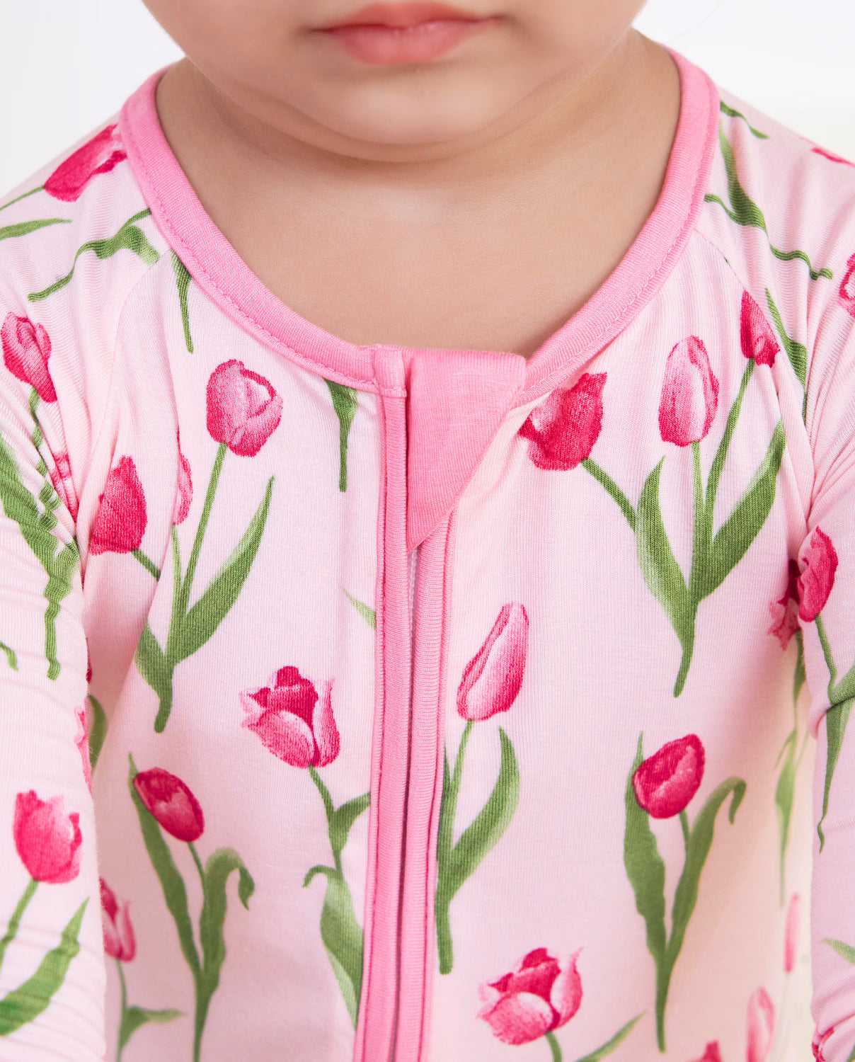 Pink Tulip Bamboo Zippy, pink tulip bamboo zippy 06 detail zipper guard neckline