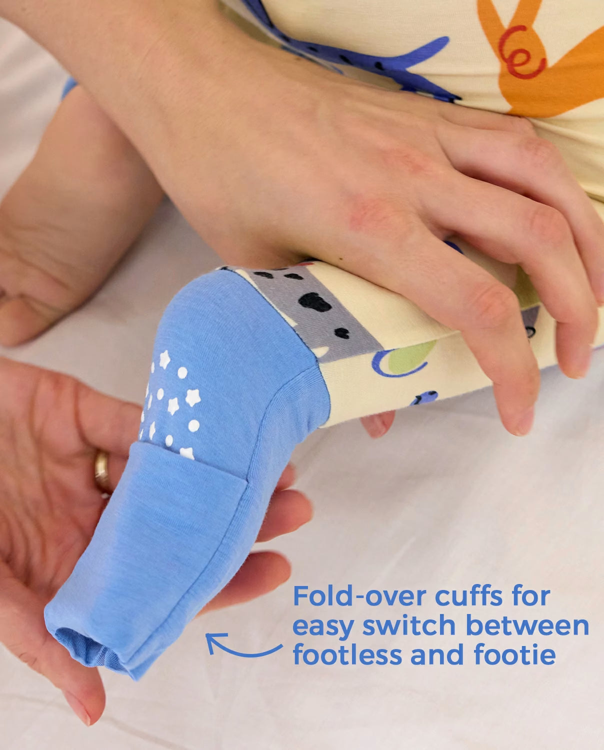 Puppy Bliss Bamboo Zippy, puppy bliss bamboo zippy detail fold over foot cuff grips 04 1