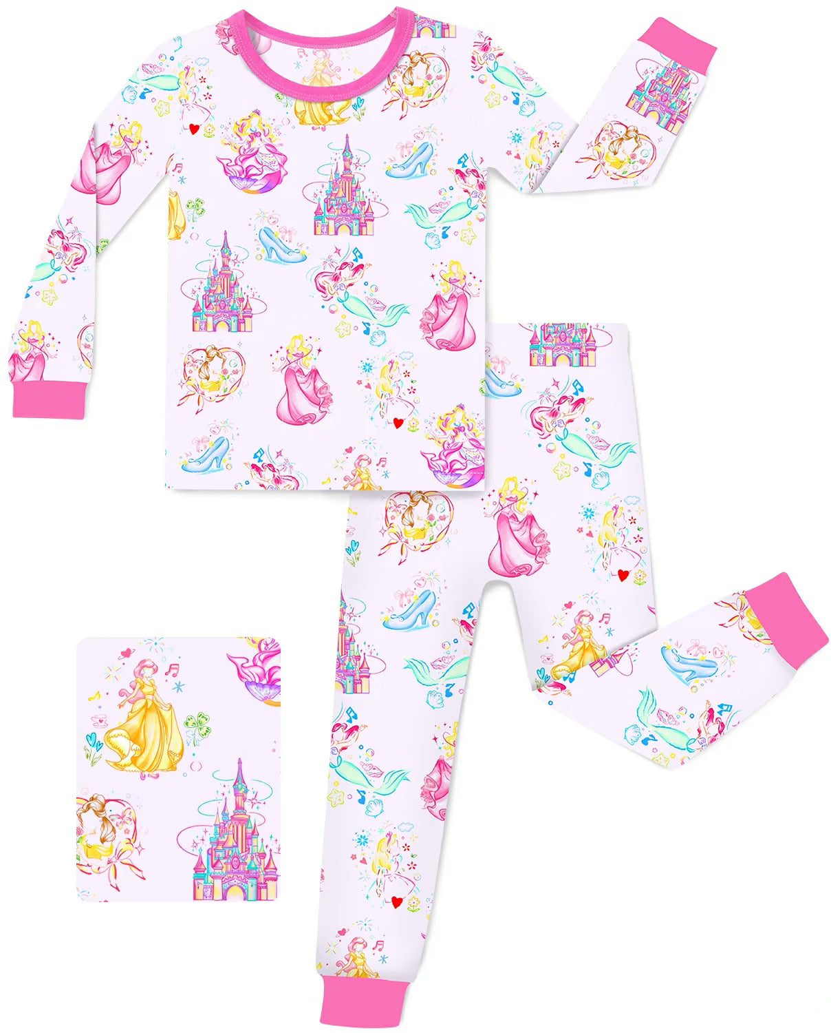 Purple Castle Long Two-Piece Pajama Set, purple castle two piece pajama set main