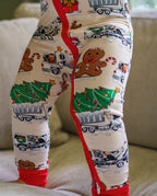 Front detail of Santa Express zippy showing decorated trucks and red ankle cuffs