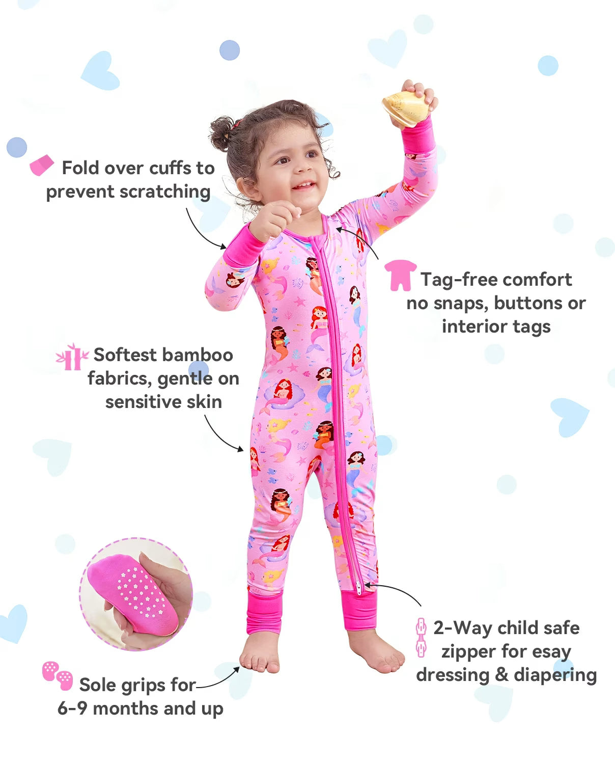 Seashell Kiss Bamboo Zippy, seashell kiss bamboo zippy feature highlights