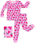 Strawberry Kisses Long Two-Piece Pajama Set, strawberry kisses two piece pajama set main