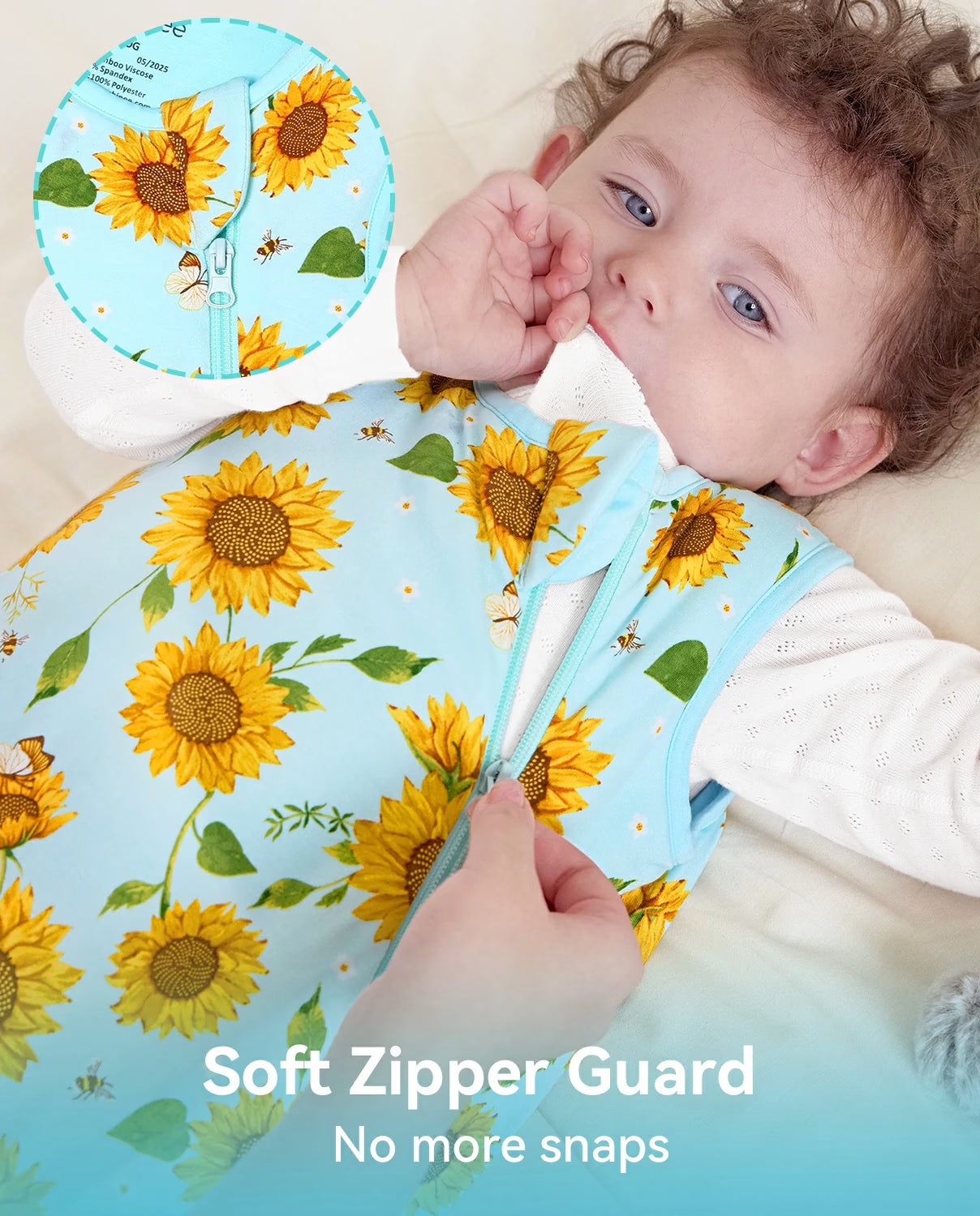 Sunshine Sprout Bamboo Baby Sleep Sack, sunshine sprout bamboo baby sleep sack 05 soft zipper guard