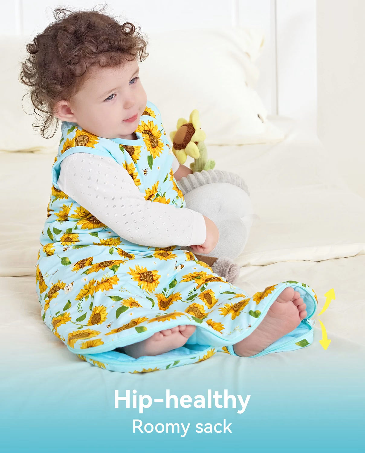 Sunshine Sprout Bamboo Baby Sleep Sack, sunshine sprout bamboo baby sleep sack 07 hip healthy roomy fit