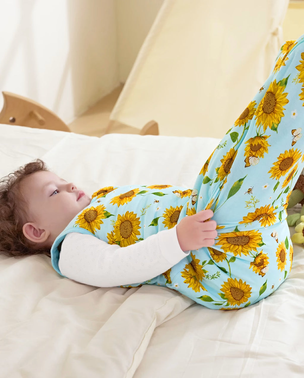 Sunshine Sprout Bamboo Baby Sleep Sack, sunshine sprout bamboo baby sleep sack 08 roomy movement lifestyle