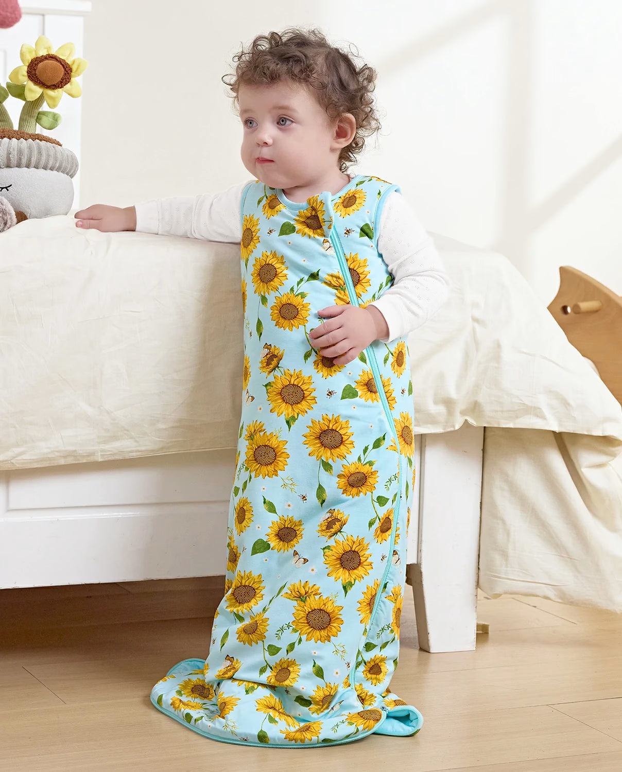 Sunshine Sprout Bamboo Baby Sleep Sack, sunshine sprout bamboo baby sleep sack 09 lifestyle standing bedside