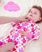 Sweetheart Confetti Bamboo Zippy, sweetheart confetti bamboo zippy 03 lifestyle lying zipper detail