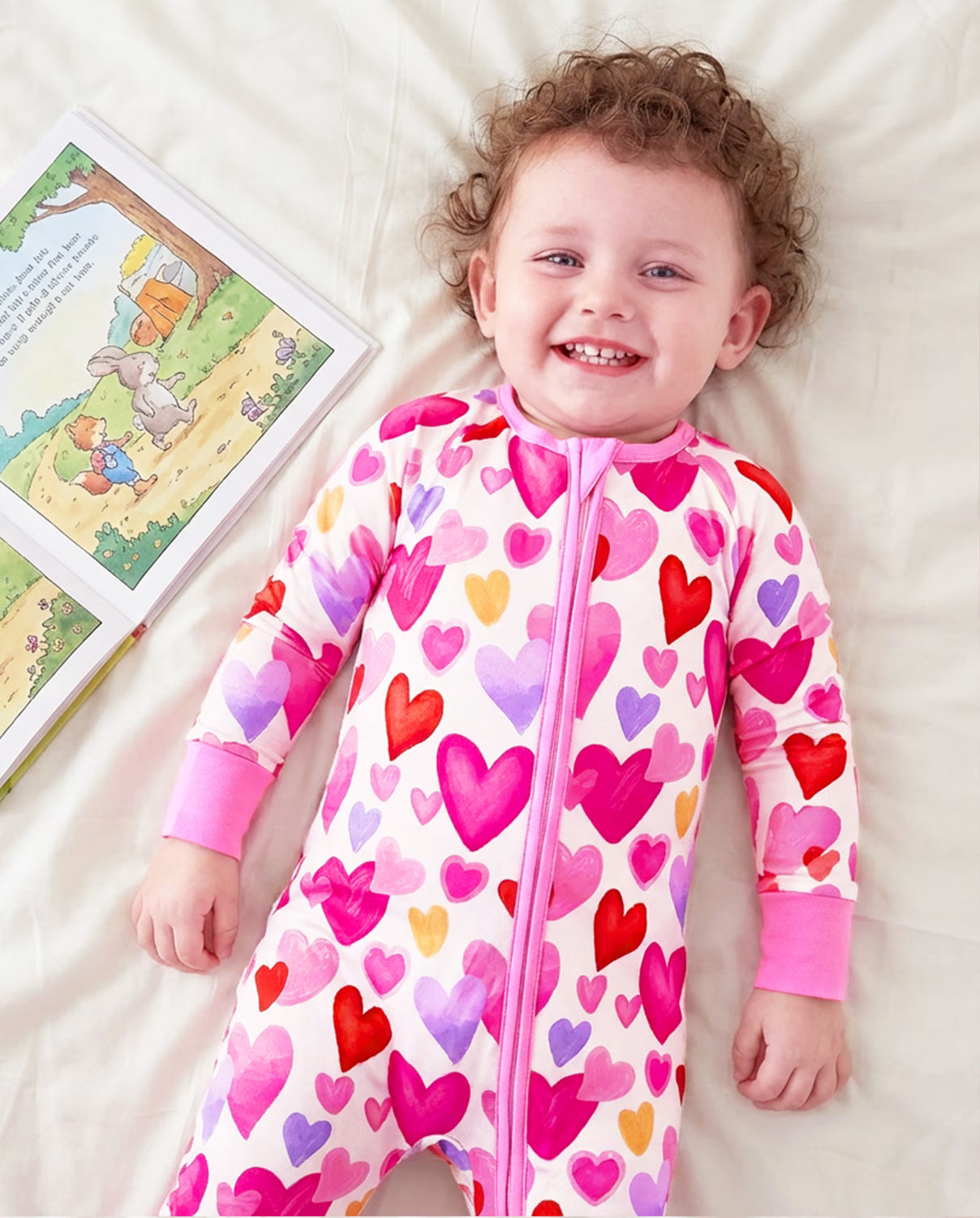 Sweetheart Confetti Bamboo Zippy, sweetheart confetti bamboo zippy 04 lifestyle lying with book