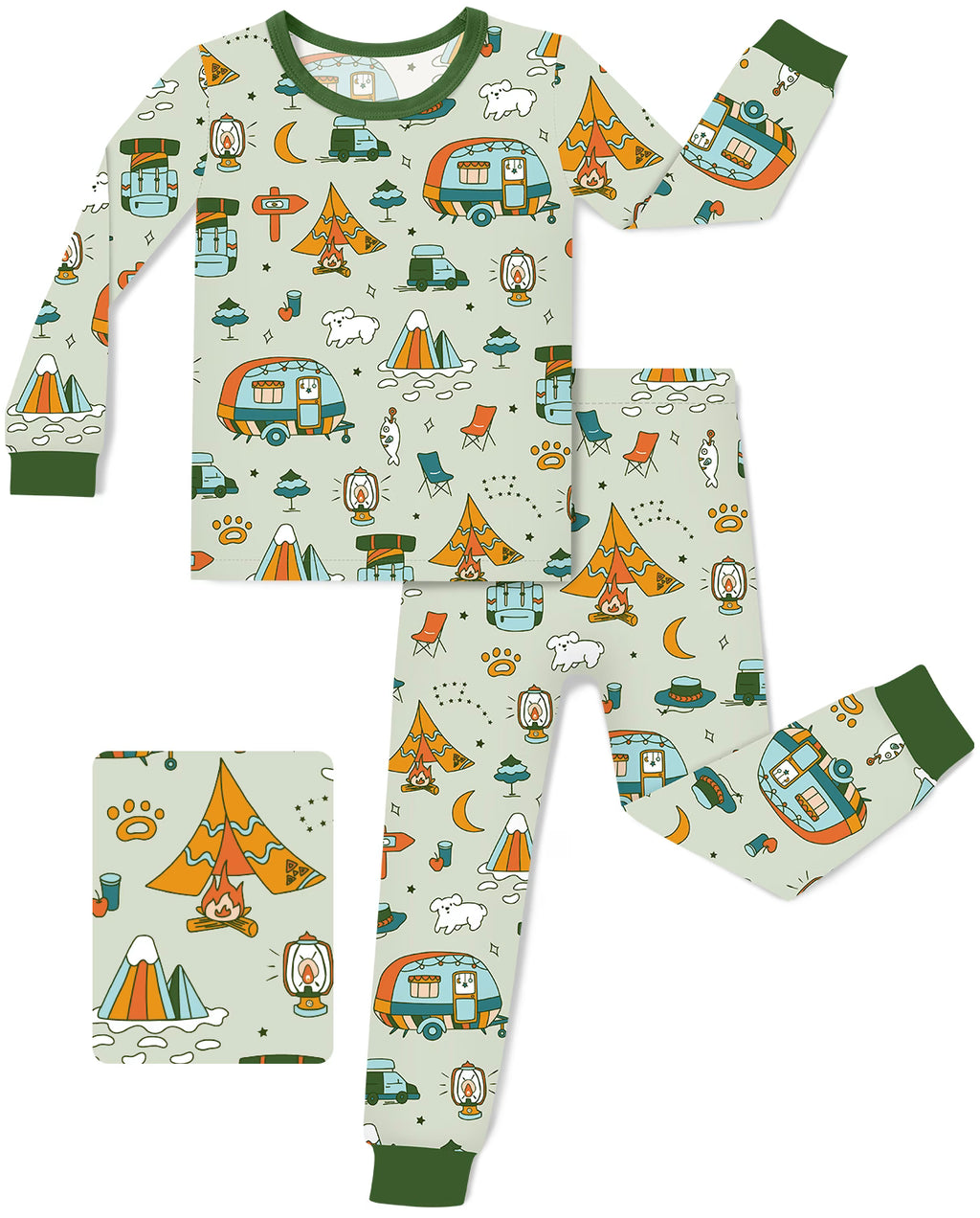 Tiny Campers Long Two-Piece Pajama Set, tiny campers two piece pajama set main