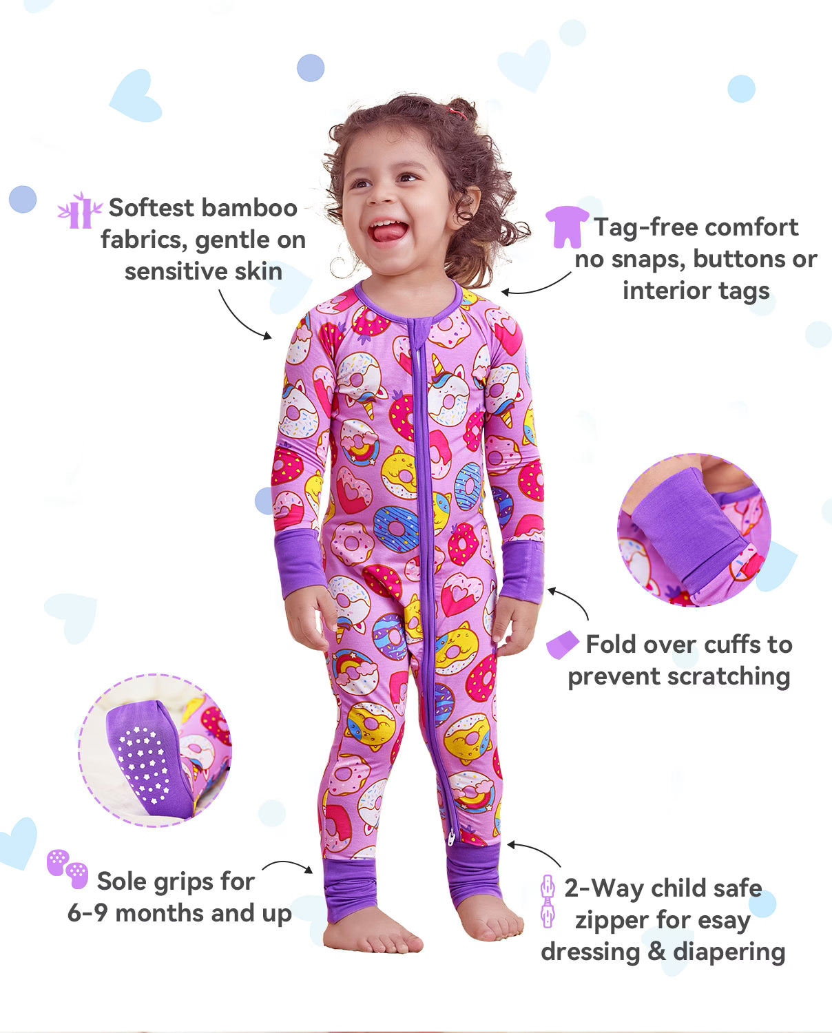 Unicorn Donuts Bamboo Zippy, unicorn donuts bamboo zippy 02 features infographic