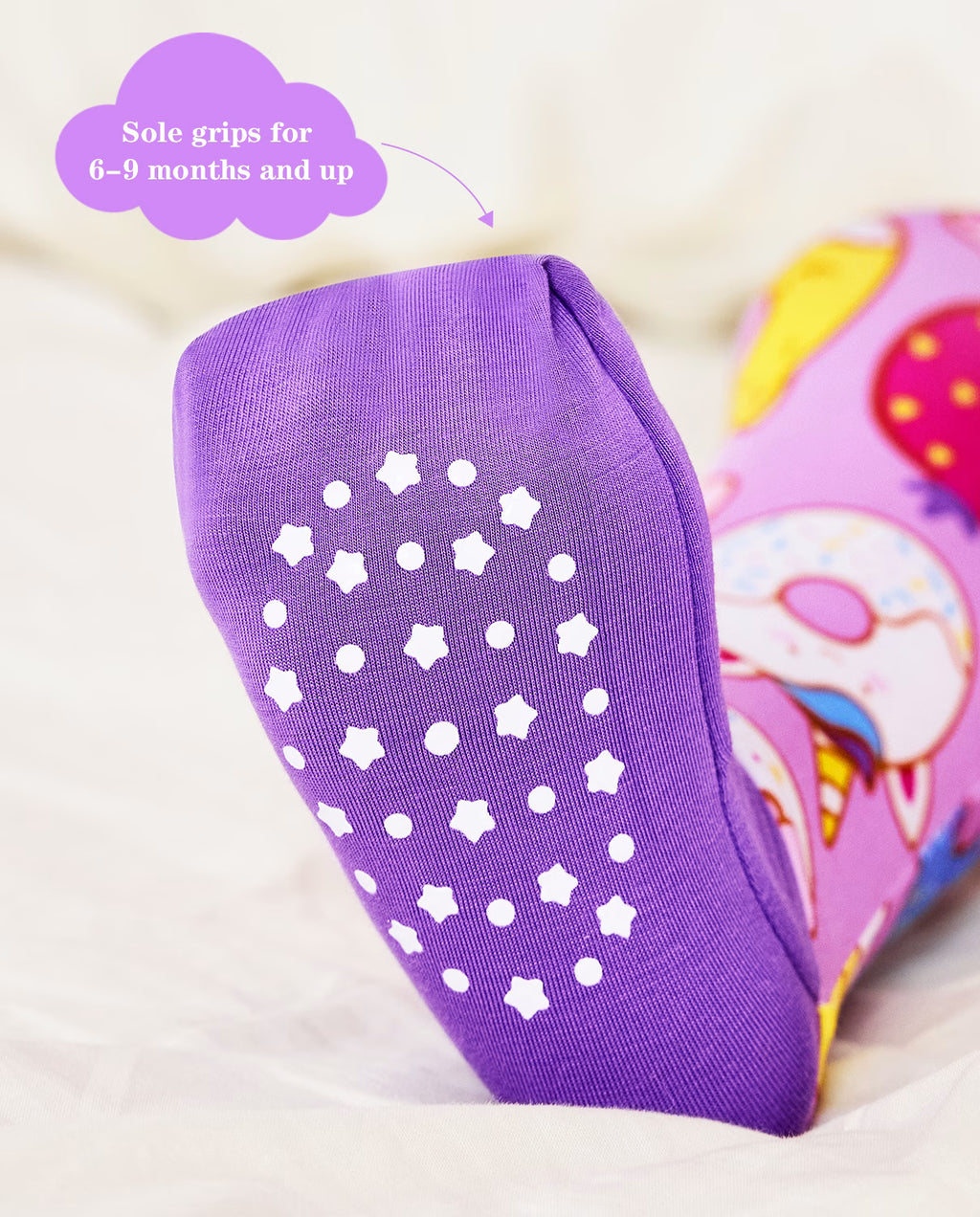 Unicorn Donuts Bamboo Zippy, unicorn donuts bamboo zippy 03 detail sole grips