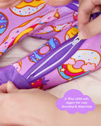 Unicorn Donuts Bamboo Zippy, unicorn donuts bamboo zippy 04 detail two way zipper