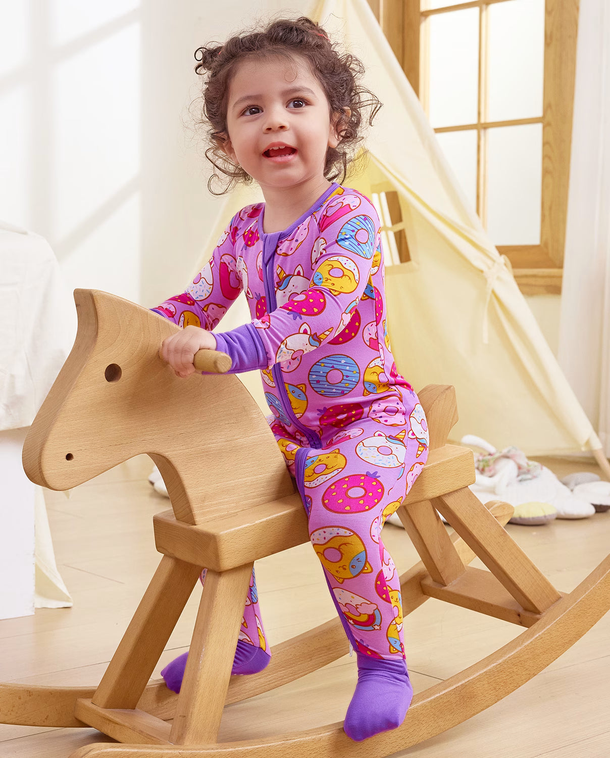 Unicorn Donuts Bamboo Zippy, unicorn donuts bamboo zippy 05 lifestyle rocking horse