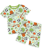 Ball Buddies Short Two-Piece Pajama Set, ball buddies bamboo short two piece pajama set main