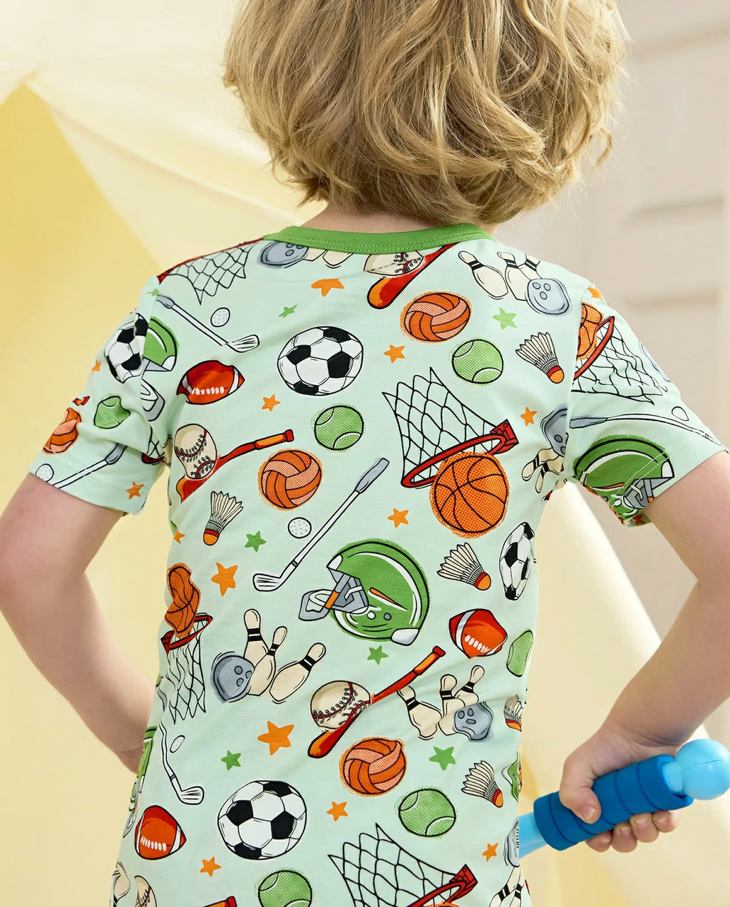 Ball Buddies Short Two-Piece Pajama Set, ball buddies bamboo short two piece pjs lifestyle 03