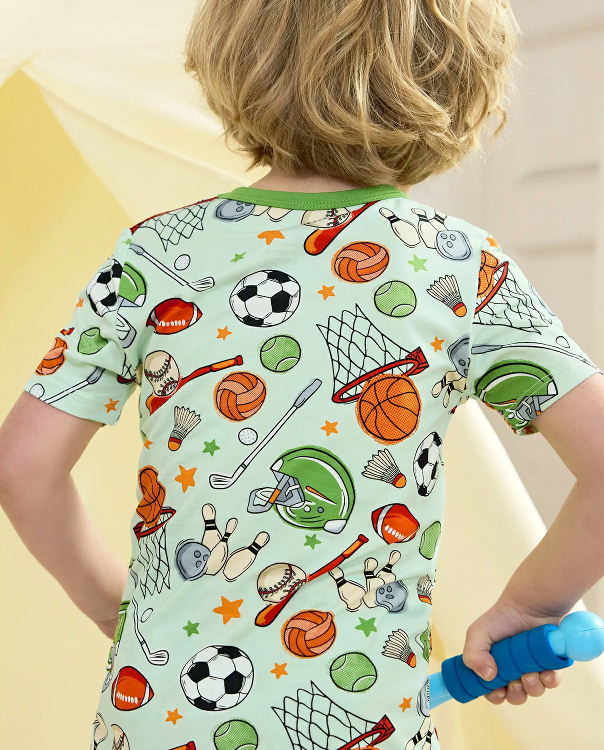 Ball Buddies Short Two-Piece Pajama Set, ball buddies bamboo short two piece pjs lifestyle 03