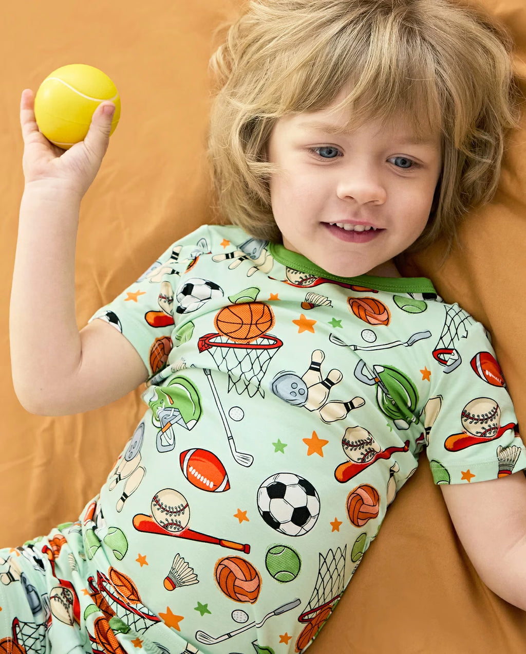 Ball Buddies Short Two-Piece Pajama Set, ball buddies bamboo short two piece pjs lifestyle 05