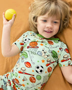 Ball Buddies Short Two-Piece Pajama Set, ball buddies bamboo short two piece pjs lifestyle 05