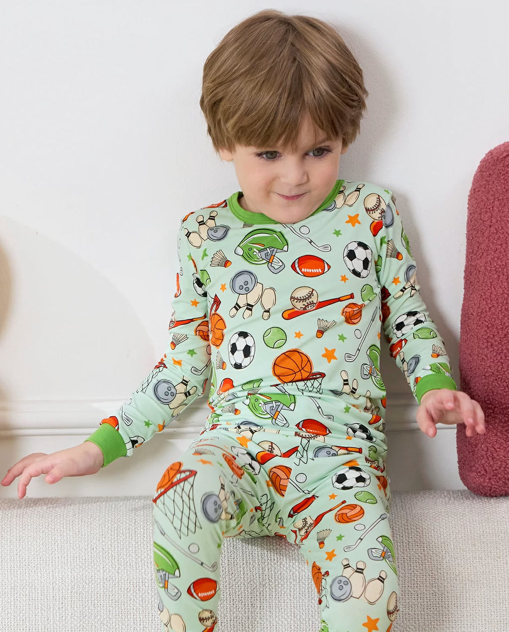 Ball Buddies Long Two-Piece Pajama Set, ball buddies club bamboo two piece pjs lifestyle 7