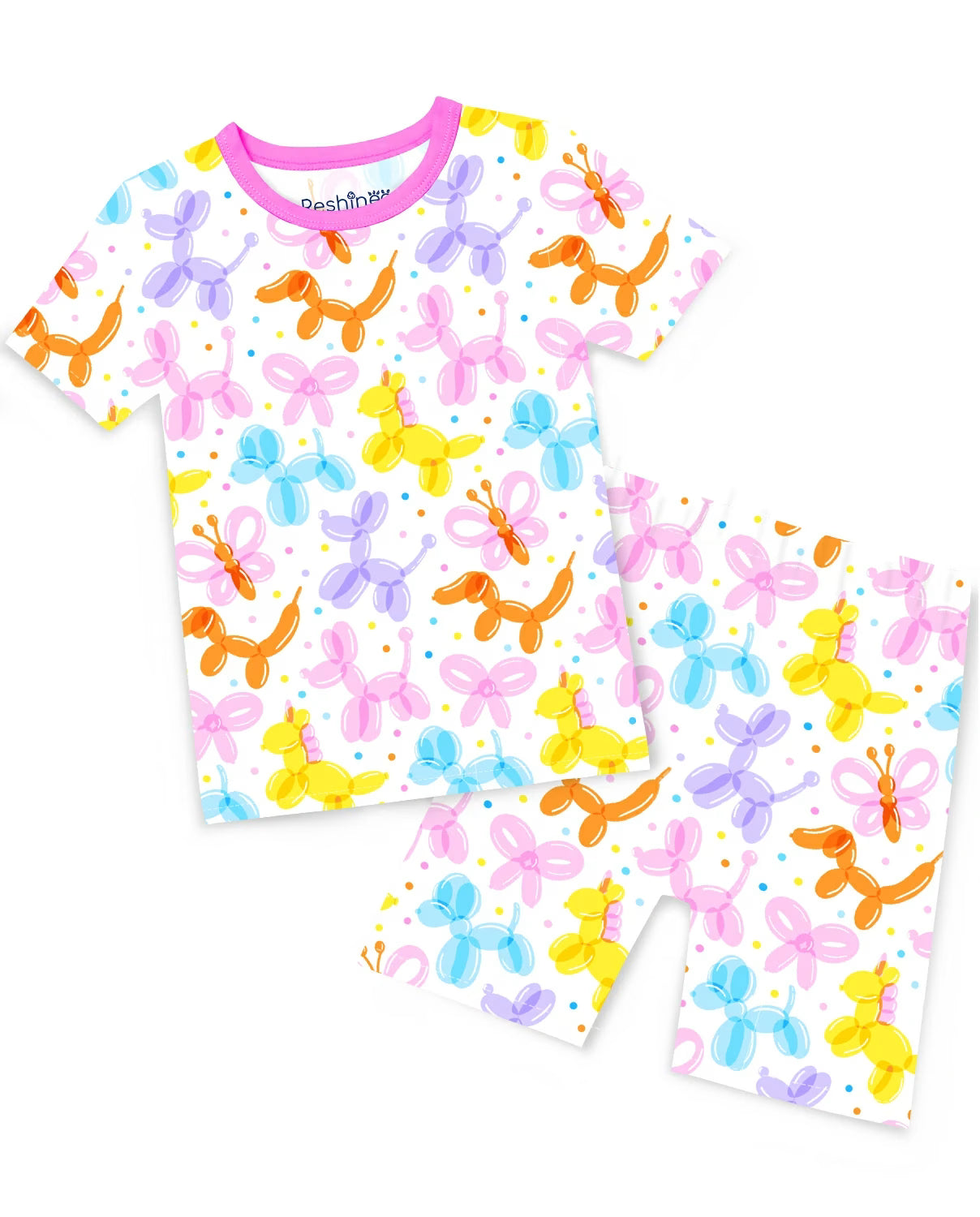 Balloon Parade Short Two-Piece Pajama Set, balloon parade bamboo short two piece pajama set main