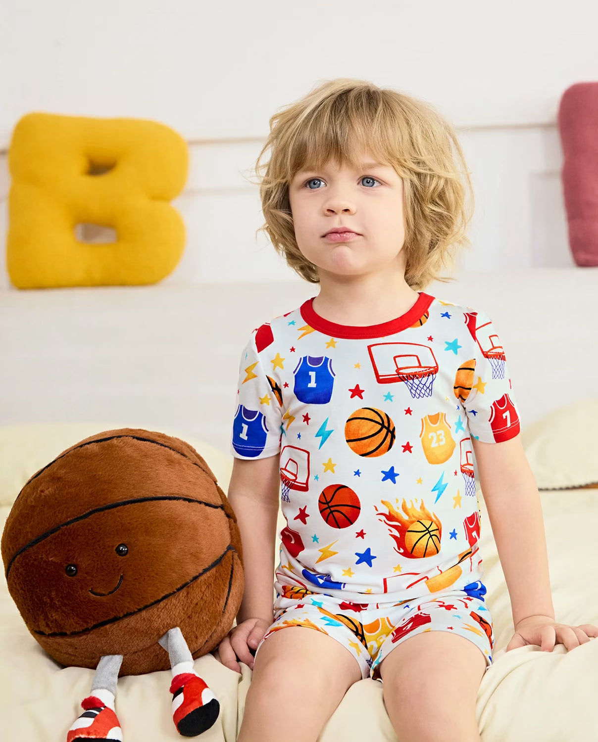 Basketball Dreams Short Two-Piece Pajama Set, lifestyle view 2