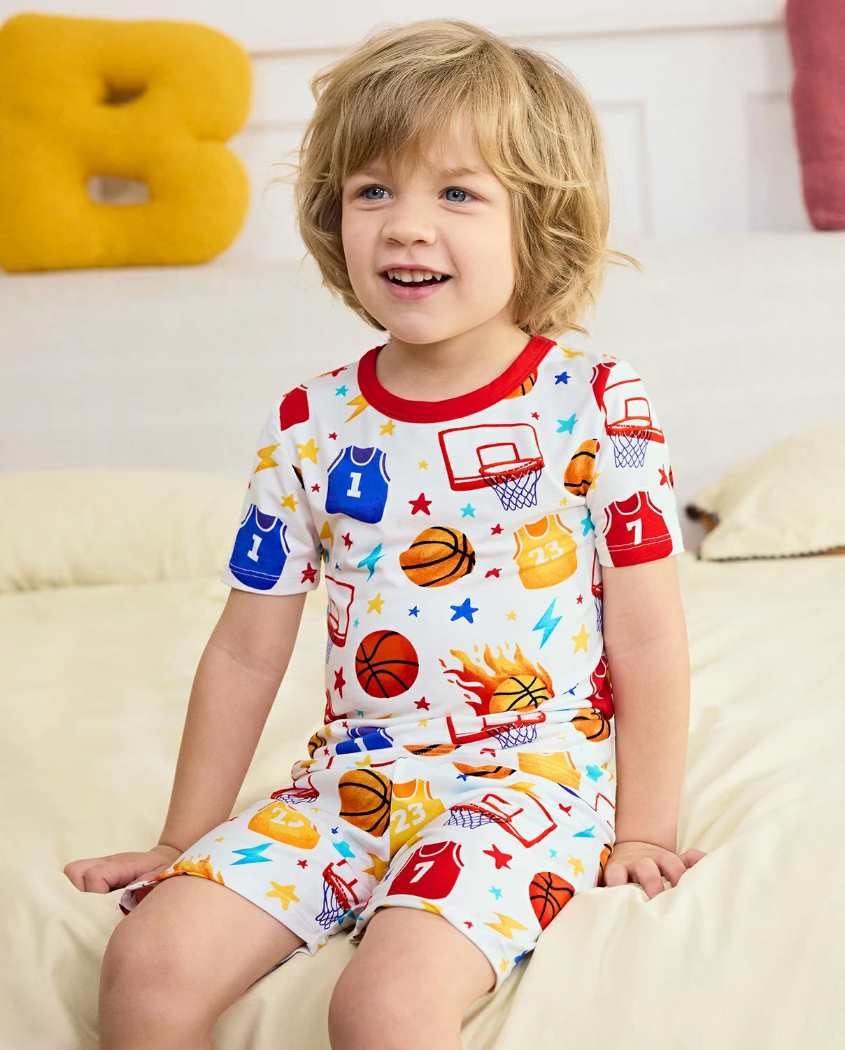 Basketball Dreams Short Two-Piece Pajama Set, lifestyle view 6