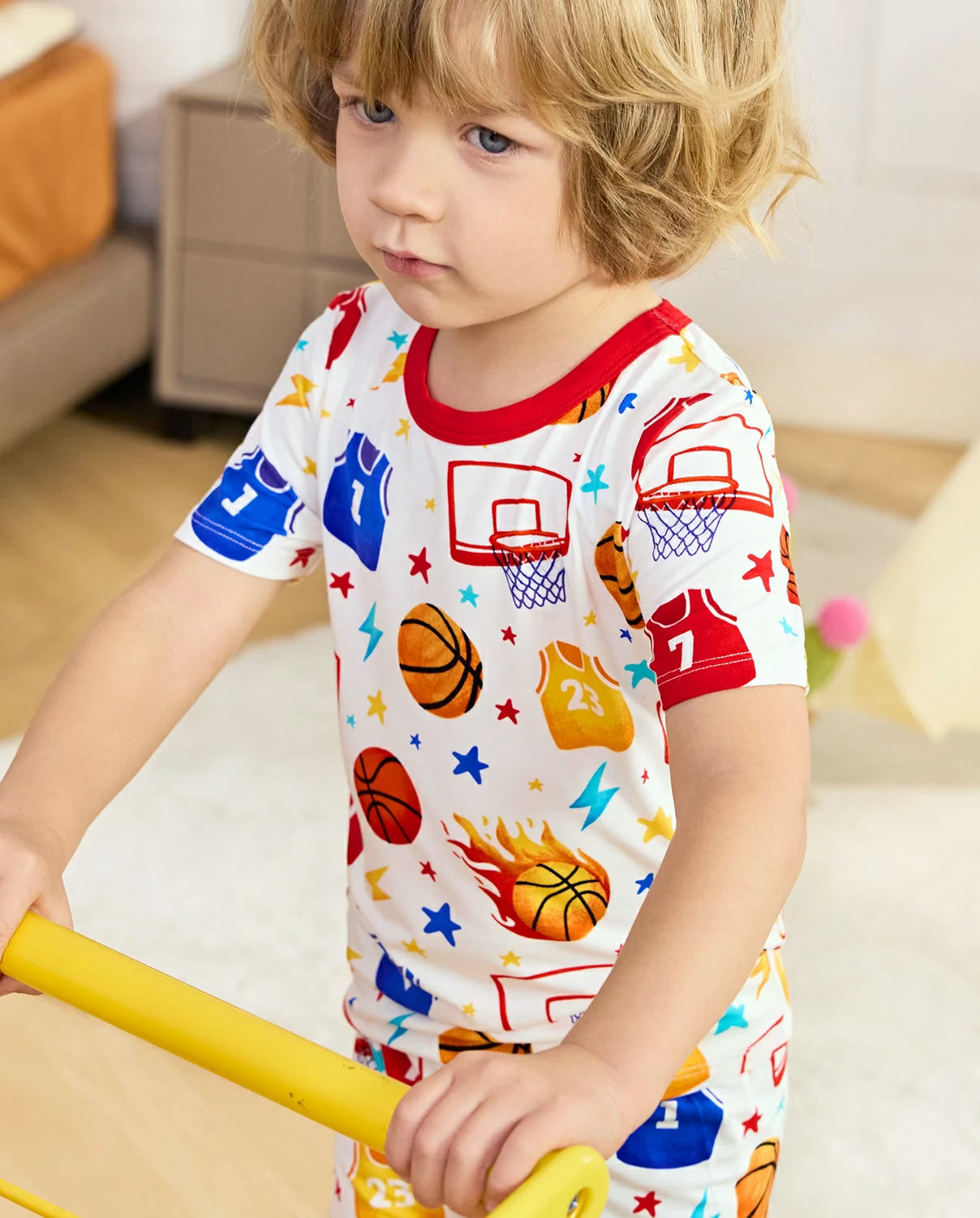 Basketball Dreams Short Two-Piece Pajama Set, lifestyle view 8