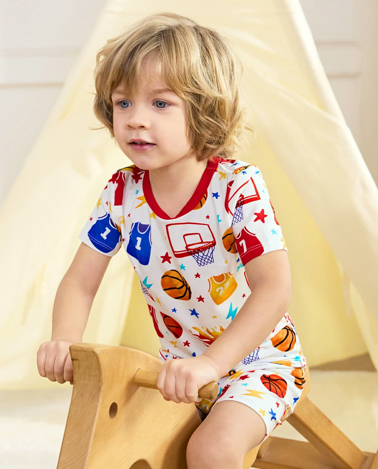 Basketball Dreams Short Two-Piece Pajama Set, lifestyle view 9