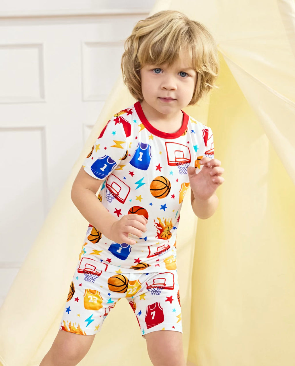 Basketball Dreams Short Two-Piece Pajama Set, lifestyle view 10
