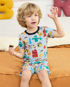 Big Apple Short Two-Piece Pajama Set, big apple bamboo short two piece pjs lifestyle 02