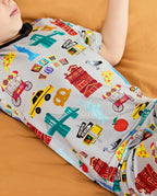 Big Apple Short Two-Piece Pajama Set, big apple bamboo short two piece pjs lifestyle 04