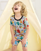 Big Apple Short Two-Piece Pajama Set, big apple bamboo short two piece pjs lifestyle 05