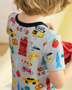 Big Apple Short Two-Piece Pajama Set, big apple bamboo short two piece pjs lifestyle 07