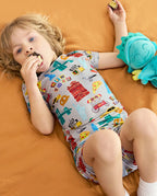 Big Apple Short Two-Piece Pajama Set, big apple bamboo short two piece pjs lifestyle 08