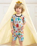 Big Apple Short Two-Piece Pajama Set, big apple bamboo short two piece pjs lifestyle 10