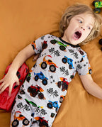 Big Wheels Short Two-Piece Pajama Set, big wheels bamboo short two piece pjs lifestyle 04