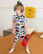 Big Wheels Short Two-Piece Pajama Set, big wheels bamboo short two piece pjs lifestyle 05