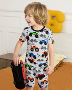 Big Wheels Short Two-Piece Pajama Set, big wheels bamboo short two piece pjs lifestyle 07