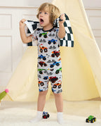Big Wheels Short Two-Piece Pajama Set, big wheels bamboo short two piece pjs lifestyle 08
