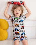 Big Wheels Short Two-Piece Pajama Set, big wheels bamboo short two piece pjs lifestyle 10