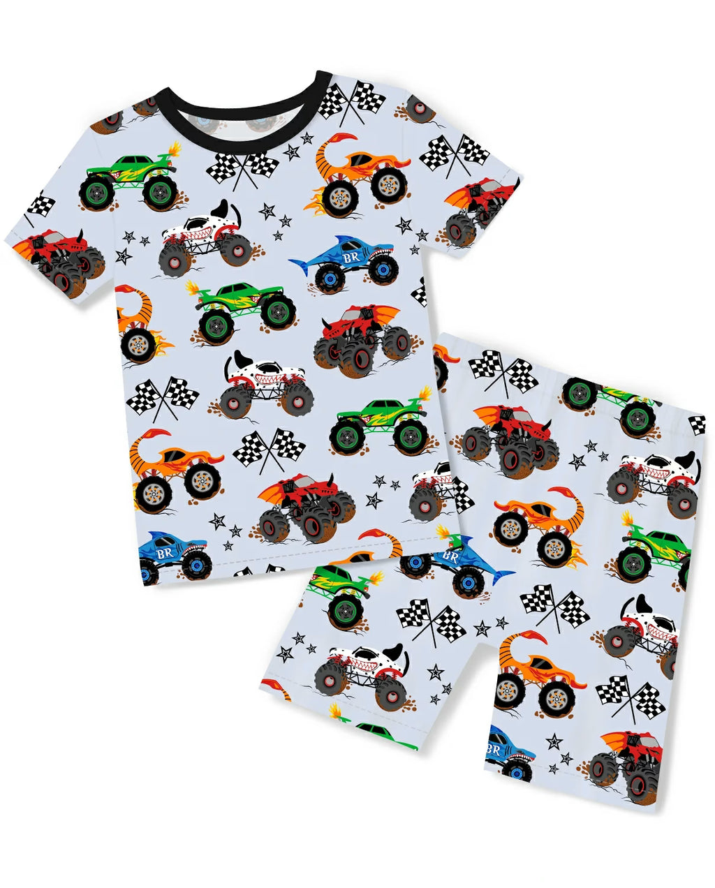 Big Wheels Short Two-Piece Pajama Set, big wheels short two piece pajama set main.webp