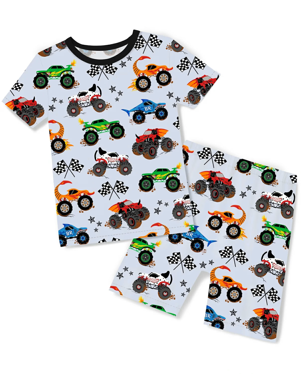 Big Wheels Short Two-Piece Pajama Set, big wheels short two piece pajama set main.webp