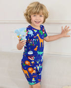 Birthday Safari Short Two-Piece Pajama Set, birthday safari bamboo short two piece pjs lifestyle 06