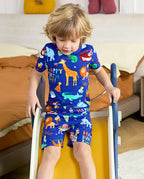 Birthday Safari Short Two-Piece Pajama Set, birthday safari bamboo short two piece pjs lifestyle 07