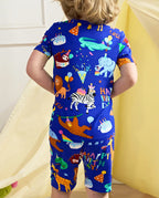 Birthday Safari Short Two-Piece Pajama Set, birthday safari bamboo short two piece pjs lifestyle 12